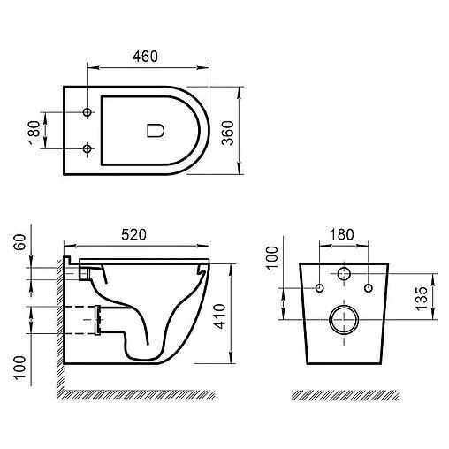 Комплект 5 в 1 BelBagno Senso-R BB017CHR/BB865SC/BB002-80/BB005-PR-CHROME с кнопкой хром глянцевый
