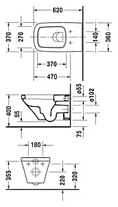 Унитаз подвесной Duravit DuraStyle белый 2537090000 Унитаз подвесной Duravit DuraStyle белый 2537090000, 2
