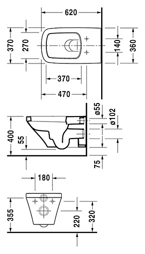 Унитаз подвесной Duravit DuraStyle белый 2537090000
