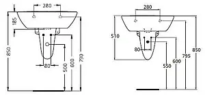 Полупьедестал Ideal Standard Oceane белый W306101 Полупьедестал Ideal Standard Oceane белый W306101, 2