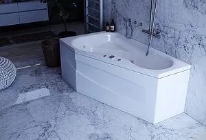 Ванна акриловая Aquatek Медея 170х95 L с фронтальной панелью, с каркасом (вклеенный) MED180-0000037, 4