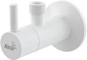 Кран шаровый угловой с фильтром ½&quot;н x ⅜&quot;н белый AlcaPlast ARV001B, 1