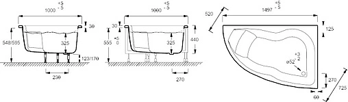 Ванна акриловая Jacob Delafon Micromega Duo 170x105 R E60220RU-00