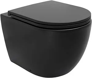 Унитаз приставной безободковый Allen Brau Reality черный матовый 4.32004.31 Унитаз приставной безободковый Allen Brau Reality черный матовый 4.32004.31, 1
