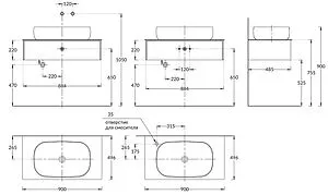 Тумба-умывальник подвесная Kerama Marazzi Magica 90 вечерний серый матовый MA.90.1\EGR.M+MA.wbi.65+, 2
