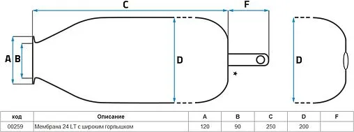 Мембрана для гидроаккумулятора SeFa 24 LT-90-120 F0A00259
