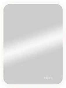 Зеркало с подсветкой Continent Glamour Led 50 с часами белый ЗЛП652, 1