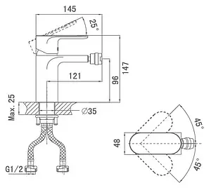 Смеситель для биде D&K Durer Bayern хром DA1252201 Смеситель для биде D&K Durer Bayern хром DA1252201, 2