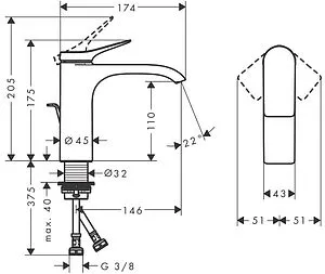 Смеситель для раковины Hansgrohe Vivenis 110 белый матовый 75022700, 2