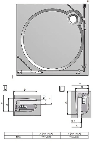 Душевая дверь 1200мм прозрачное стекло Roltechnik Hitech Line HBO1/1200 284-1200000-06-02