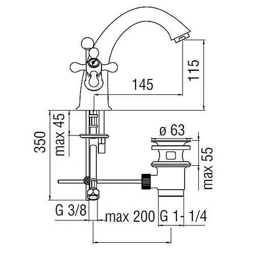 Смеситель для раковины Nobili Grazia хром GRC5118/6CR