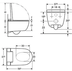 Умный унитаз-биде подвесной безободковый Geberit AquaClean Alba белый 146.350.01.1 Умный унитаз-биде подвесной безободковый Geberit AquaClean Alba белый 146.350.01.1, 2