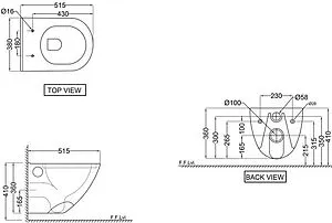 Унитаз подвесной безободковый Jaquar Continental белый CNS-WHT-963UFSM, 2
