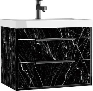 Тумба-умывальник подвесной Домино Forta 70 чёрный DF2503T+4670142930037, 1