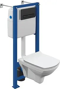 Комплект 6 в 1 Cersanit Carina XL CO DPL EO slim 64120 с кнопкой Blick черный матовый, 1