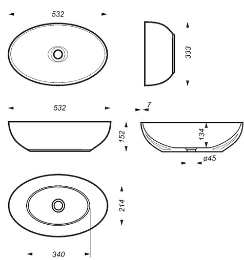 Раковина Sanita Luxe Ringo Slim 53 белый WB.CT/Ringo/53-N.Slim/WHT.G/S1