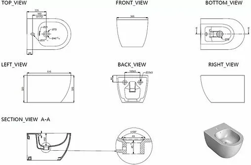 Биде подвесное Allen Brau Priority белый 4.31012.20