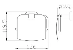 Держатель туалетной бумаги Rav Slezak Yukon чёрный матовый YUA0400CMAT, 2