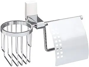 Держатель туалетной бумаги Wasserkraft Leine хром/белый 5059WHITE Держатель туалетной бумаги Wasserkraft Leine хром/белый 5059WHITE, 1