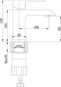 Смеситель для раковины Rossinka хром RS38-11U, 2