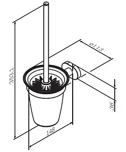 Ёршик для унитаза Am.Pm Sense L хром A7433300, 2