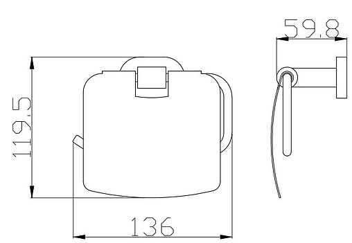 Держатель туалетной бумаги Rav Slezak Yukon чёрный матовый YUA0400CMAT