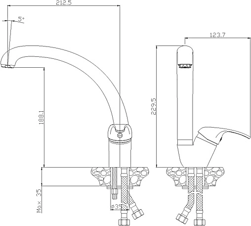 Смеситель для кухни Rossinka бежевый Y35-23-Beige