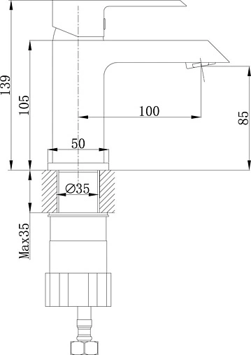 Смеситель для раковины Rossinka хром RS38-11U
