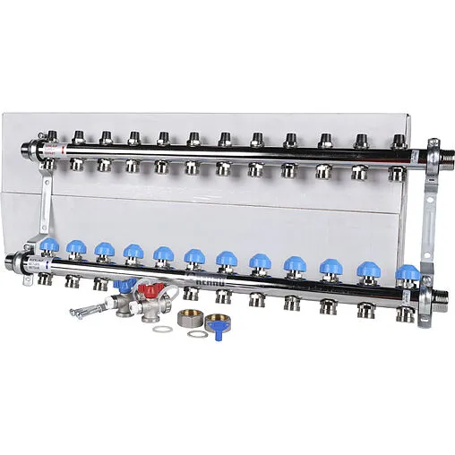 Группа коллекторная без расходомеров 12 отводов 1&quot;н/н x ¾&quot;ек Rehau HKV 12181211001