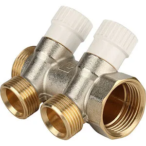 Коллектор регулирующий проходной 2 отвода 1&quot;в/н x ¾&quot;ек Stout SMB 6851 013402, 1