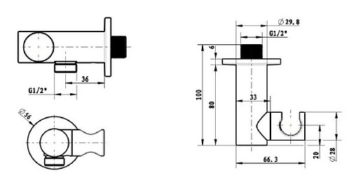 Шланговое подключение с держателем Villeroy&amp;Boch Universal хром TVC00046200061