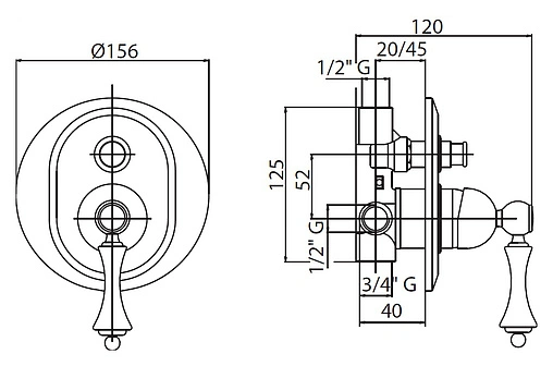 Смеситель для ванны скрытого монтажа Cezares Margot бронза MARGOT-VDIM-02-M