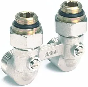 Узел нижнего подключения радиатора угловой ¾"ек x ¾"нг (½"н) Rehau 12407371001 Узел нижнего подключения радиатора угловой ¾"ек x ¾"нг (½"н) Rehau 12407371001, 1