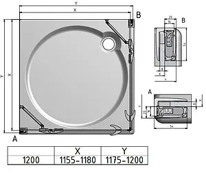 Душевое ограждение 1200x1200мм прозрачное стекло Roltechnik Elegant Line GDOL1+GDOP1/1200*1200 132-120000L-00-02+132-120000P-00-02 Душевое ограждение 1200x1200мм прозрачное стекло Roltechnik Elegant Line GDOL1+GDOP1/1200*1200 132-120000L-00-02+132-120000P-00-02, 2