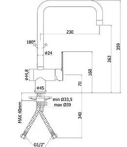 Смеситель для кухни Paffoni West хром WS980CR Смеситель для кухни Paffoni West хром WS980CR, 2