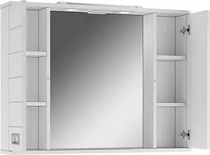 Шкаф-зеркало Домино Cube 90 белый DC5012HZ, 3