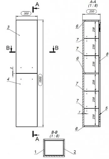 Шкаф-пенал подвесной Cersanit Lara 30 орех 63417 Шкаф-пенал подвесной Cersanit Lara 30 орех 63417