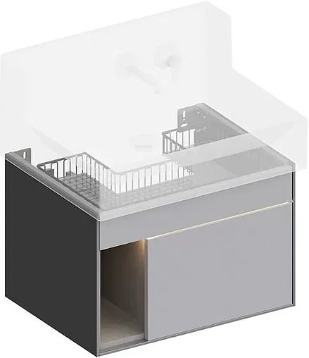 Тумба под умывальник подвесная Kerama Marazzi Logica M 65 серый LO.M.65\GRAY