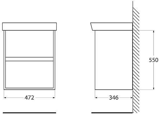 Тумба под умывальник подвесная BelBagno NEON 50 Pino Bianco NEON-500-2C-SO-PB