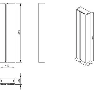 Шкаф-пенал подвесной Ravak Balance 40 белый/графит X000001374, 2
