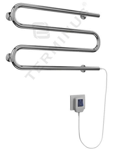Полотенцесушитель электрический М-образный Terminus Электро 25 ПСЭ М 600х350 полированная сталь 4620768883927