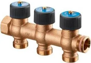 Коллектор регулирующий проходной 3 отвода ¾"в/н x ¾"ек Oventrop Multidis R 4200553 Коллектор регулирующий проходной 3 отвода ¾"в/н x ¾"ек Oventrop Multidis R 4200553, 1