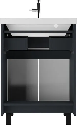 Тумба-умывальник напольная Домино Karat 60 дуб вотан/антрацит DK3210T+4627173210164