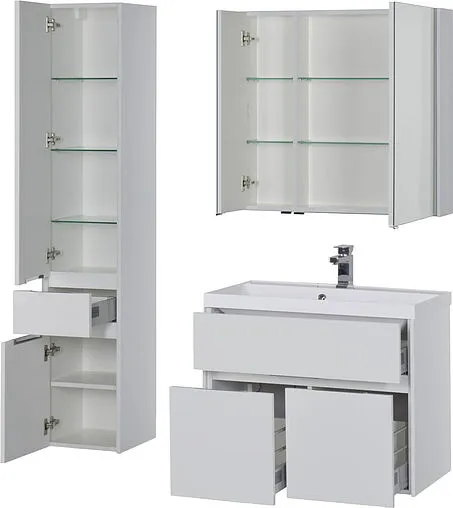 Шкаф-зеркало Aquanet Латина 80 R белый 00179635