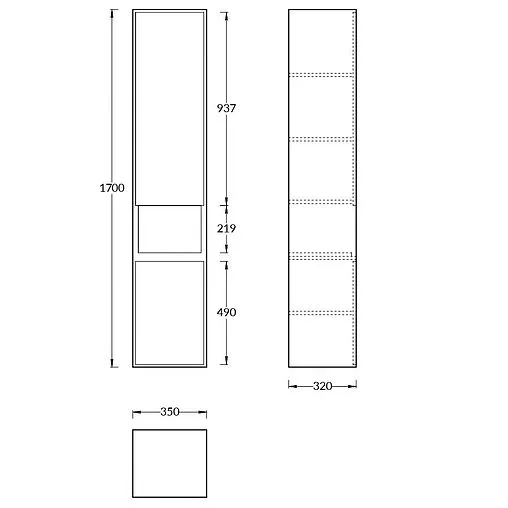 Шкаф-пенал подвесной Kerama Marazzi Plaza Modern белый/дуб Орегон PLB.M.170\WHT