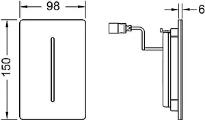 Клавиша смыва для писсуара 7.2 В TECEfilo-Solid urinal 9242035 белый глянцевый, 2