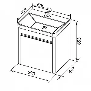 Тумба-умывальник Aquanet Вилора 60 белый 00199875+00182311 Тумба-умывальник Aquanet Вилора 60 белый 00199875+00182311, 2