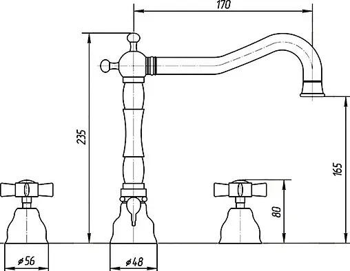 Смеситель для раковины Migliore Princeton матовый хром ML.PRN-812.CsCr