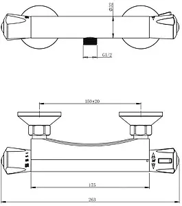 Термостат для душа Gross Aqua хром 5980116C, 2
