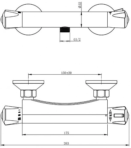 Термостат для душа Gross Aqua хром 5980116C Термостат для душа Gross Aqua хром 5980116C